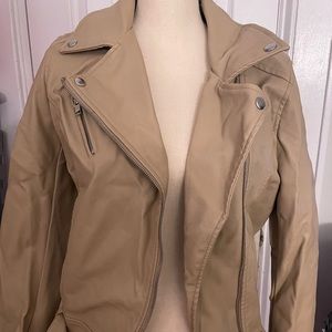 Light Tan Faux Leather Jacket
